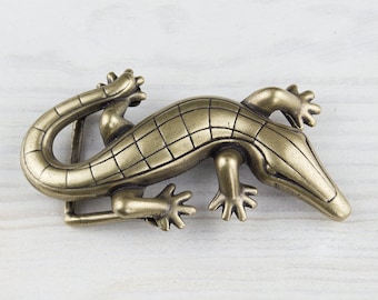 Crocodile Belt Buckle, Antique Bronze Belt Buckle, Belt Fastener, Belt Buckles, Buckle Bag, Rodeo Belt Buckle, for Men Women, GS04ab