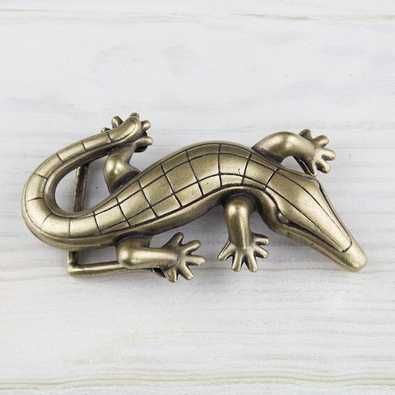 Crocodile Belt Buckle, Antique Bronze Belt Buckle, Belt Fastener, Belt Buckles, Buckle Bag, Rodeo Belt Buckle, for Men Women, GS04ab
