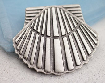 シルバーシェルペンダント、貝殻チャーム、オイスターペンダント