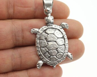 Silver Turtle Pendant Material, Animal Supplies, Women Pendant, Animal Pendant, Turtle Jewelry, Necklace Material, Christmas Gift, P162