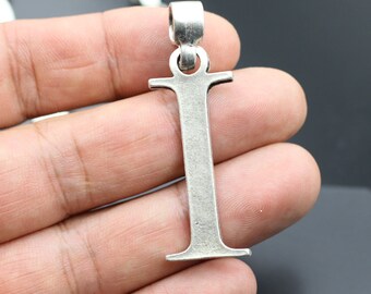 Pendentif Lettre M Argent 925 Plaquée Or - Breloque Mousqueton Pour Bracelets à Charm