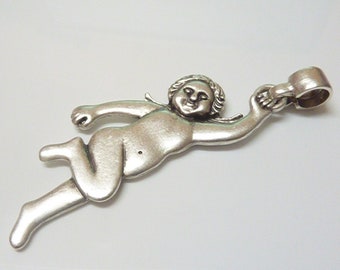 Silber Amor Anhänger, Engel Anhänger, Engel Halskette, Religion Schmuck, Engel Anhänger Charm, Schutzengel Anhänger, Schmuckherstellung, P61