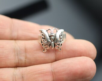 Sterling Silber Schmetterling Ring, Schmetterling Ring, Freundschaft Ring, romantisches Geschenk für sie, Mutter, Vintage Ring, Unisex Geschenk
