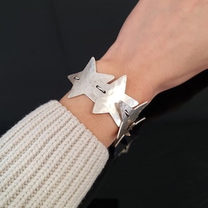 Silverstjärnarmband, Stjärnkedjaarmband, Stjärnarmband, Snyggt armband, Fina smycken, Bohoarmband, Armband för kvinnor, B107