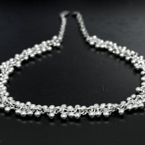 Collier de perles d’argent, Collier indien, Collier réglable, Collier de déclaration, Collier Boho, Collier pour femmes, Cadeau de Noël, C05