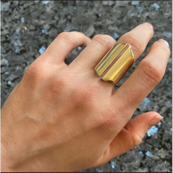 Star Gazer Signet Ring, Gold – Natalie B. Jewelry