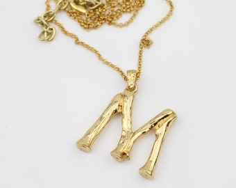 Gold Initial Letter Necklace – Personalized Alphabet Pendant, Minimalist Gold Necklace, Custom Letter Charm Jewelry Gift for Her, zm610 gold