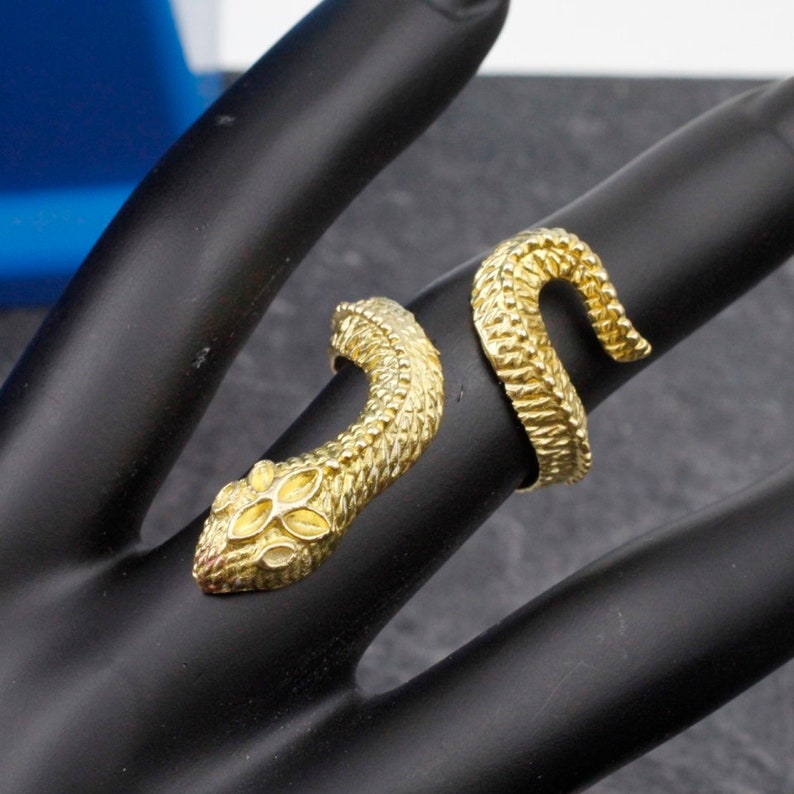 Ringer R355 Brass Snake Ring, Wrap Ring, Serpent Ring, Reptile Ring, Animal Jewelry ...