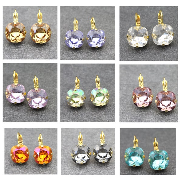 Swarovski kristallen oorbellen, elegante strass oorbellen, 12mm kristallen oorbellen, oorbellen gemaakt met Swarovski kristal, F14-12 oorbellen