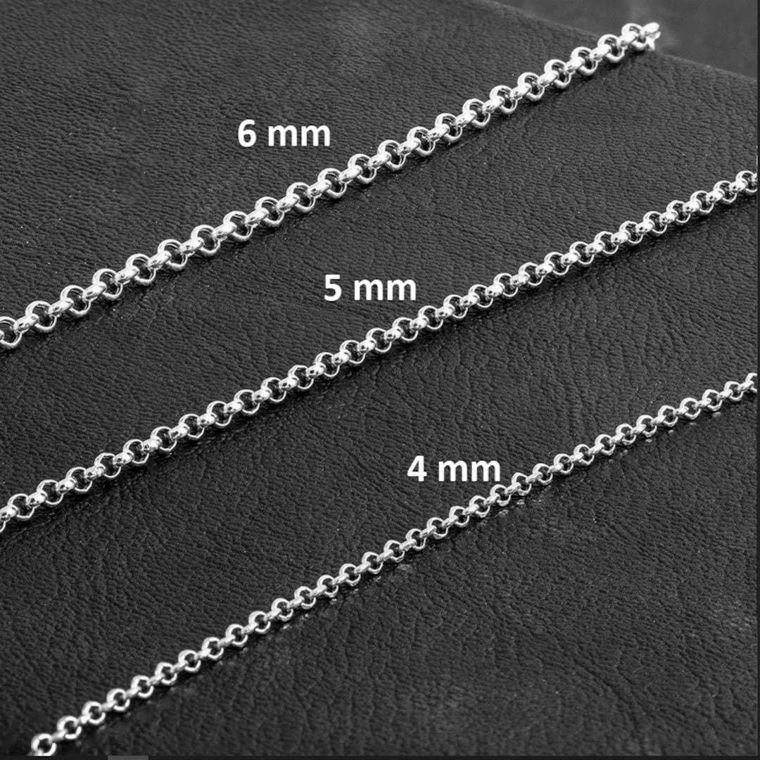 4mm Rolo Chain Rhodium Plating Rolo Chain, Chain for Pendant, Jewelry Chain, Chain for ...