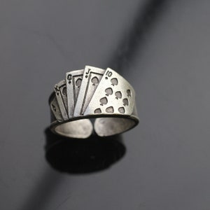 Poker Ring, Spielkarte Ring, Pik As Ring, Joker Ring, Poker Karte Symbole, Streetwear Ring, Black Jack Ring, Poker Dekoration, R449