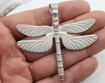 Colgante de collar de libélula, Cuenta de libélula grande, Joyería de libélula para mujer, Colgante de zamak, Colgante bohemio, Colgante al por mayor, Colgante DIY P51rp