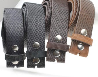 Snake skin belt, Cow leather printed Snake effect, Class Leather Belts, belt 4 cm without buckle, handmade, gift, unisex, man, woman, 343