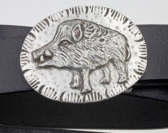 Silber Wildschwein Schnalle für Snap Gürtel, Schwein Schnalle, Leder Gürtel Schnalle, Tier Schnalle, Weihnachtsgeschenk, Schnalle Geschenk, GS121 AS