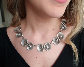 Silver Necklace, Swirl Necklace, Spiral Necklace, Dainty Necklace, Adjustable Necklace, Gift Necklace, Women Necklace, Christmas Gift, C18