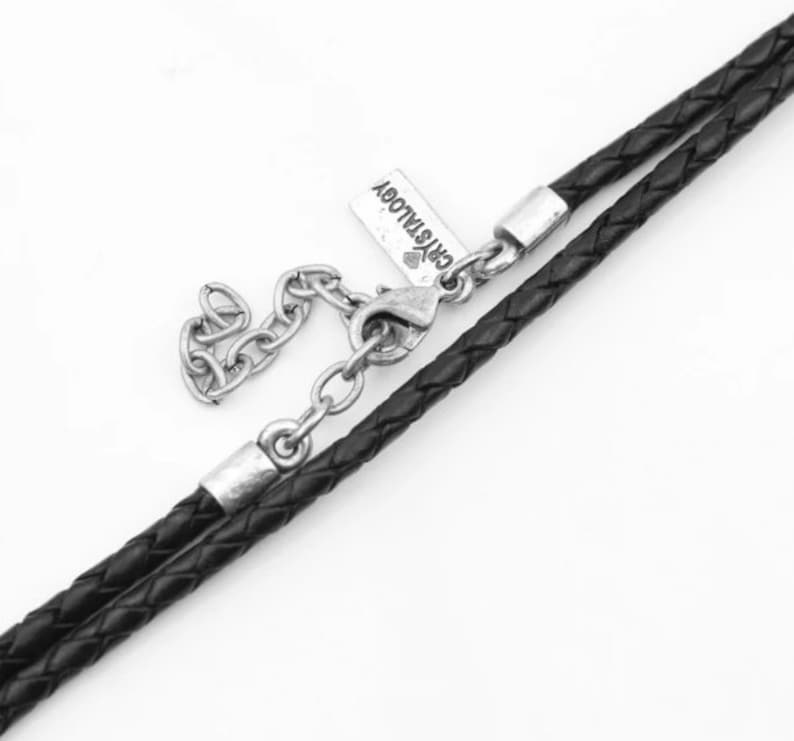 4mm Quality Real Braided Leather Cord Necklace With Sterling Etsy