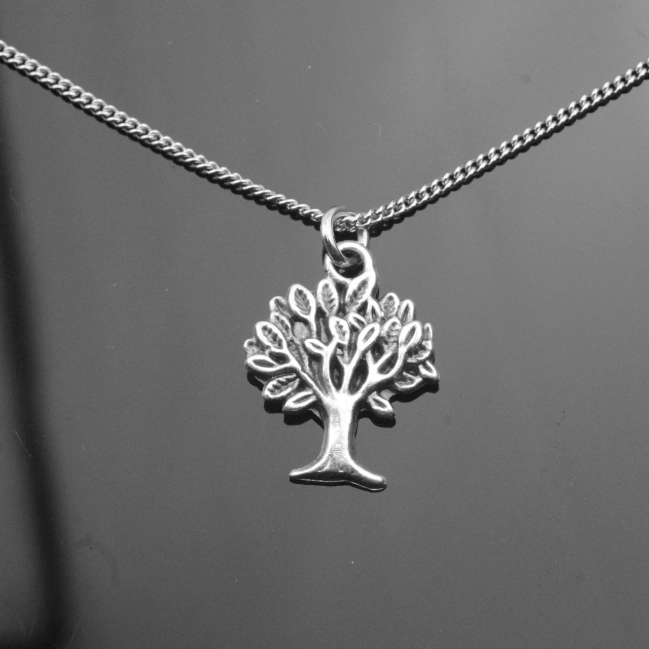 Silver Tree Necklace, Nature Necklace, Tree Charm Necklace