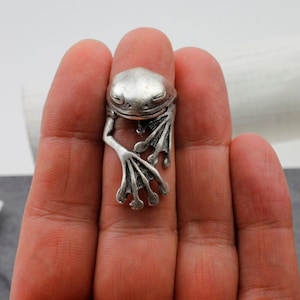 Kikkerring, dierenring, dierlijke pad abstracte ring, kikkerprins, koningkikker, unieke ring, dierensieraden, verstelbare ring, Valentijnsdag, R161