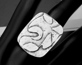 Rectangle Silver Ring, Big Ring, Design Ring, Silver Ring, Fancy Ring, Geometric Ring, Statement Ring, Large Ring, Christmas Gift, R149