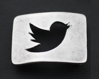 Silver Bird Belt Buckle, Animal Belt Buckle, Twitter Bird Belt Buckle, Twitter Accessories, Bird Accessories, Christmas Gift, GS220 AS