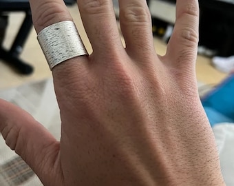 Silver Boho Ring, Wide Silver Ring, Cuff Ring, Chunky Ring, Large Ring, Open Band Ring, Adjustable Ring, Quality Ring, Christmas Gift, R337