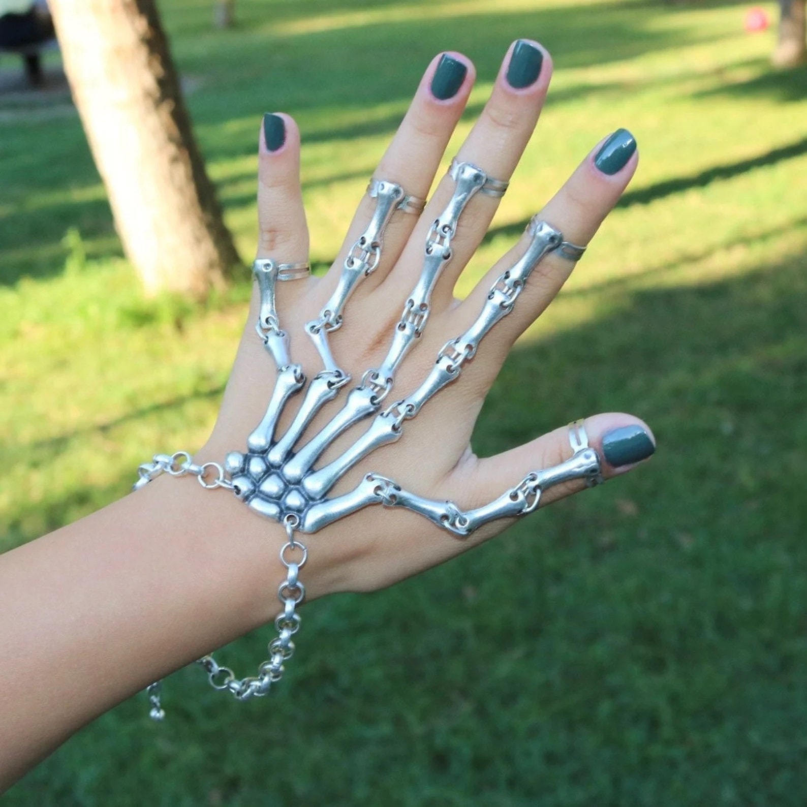 Silver Skeleton Bracelet, Punk Skeleton Bracelet, Skeleton Silver Skeleton Bracelet, Punk Skeleton Bracelet, Skeleton
