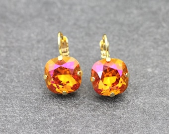 Swarovski Crystal Earrings, Elegant Rhinestone Earrings, 12mm Crystal Earrings, Earrings made with Swarovski Crystal, F14-12 Ohrringe