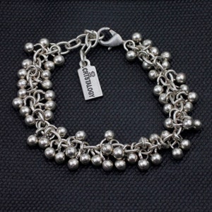 Silver Drop Beads Bracelet, Boho Bracelet, Teardrop Charm Silver Bead Bracelet, Oriental Bracelet, Summer Bracelet, Gift for Her, B110
