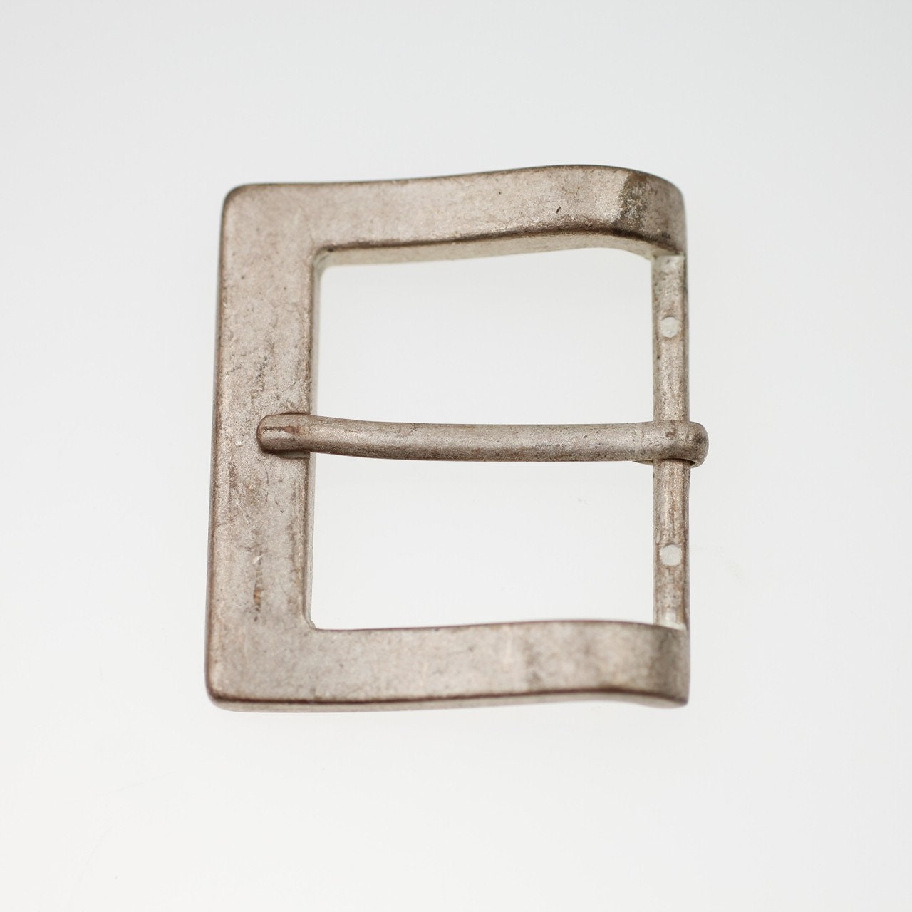 Vintage Bright Pyrite Artisan Stone On Outlined Rectangular Metal Belt Buckle Belt, A Vintage, Buckle, Biker With Turquoise Inlay  main image 3