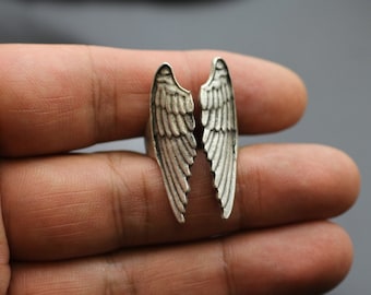 Silver Renaissance Angel Wings Ring, Festival Ring, Angel Wings Gothic Ring, Lucifer Adjustable Ring, Silver Witch Ring, Cute Rings, R170 AS
