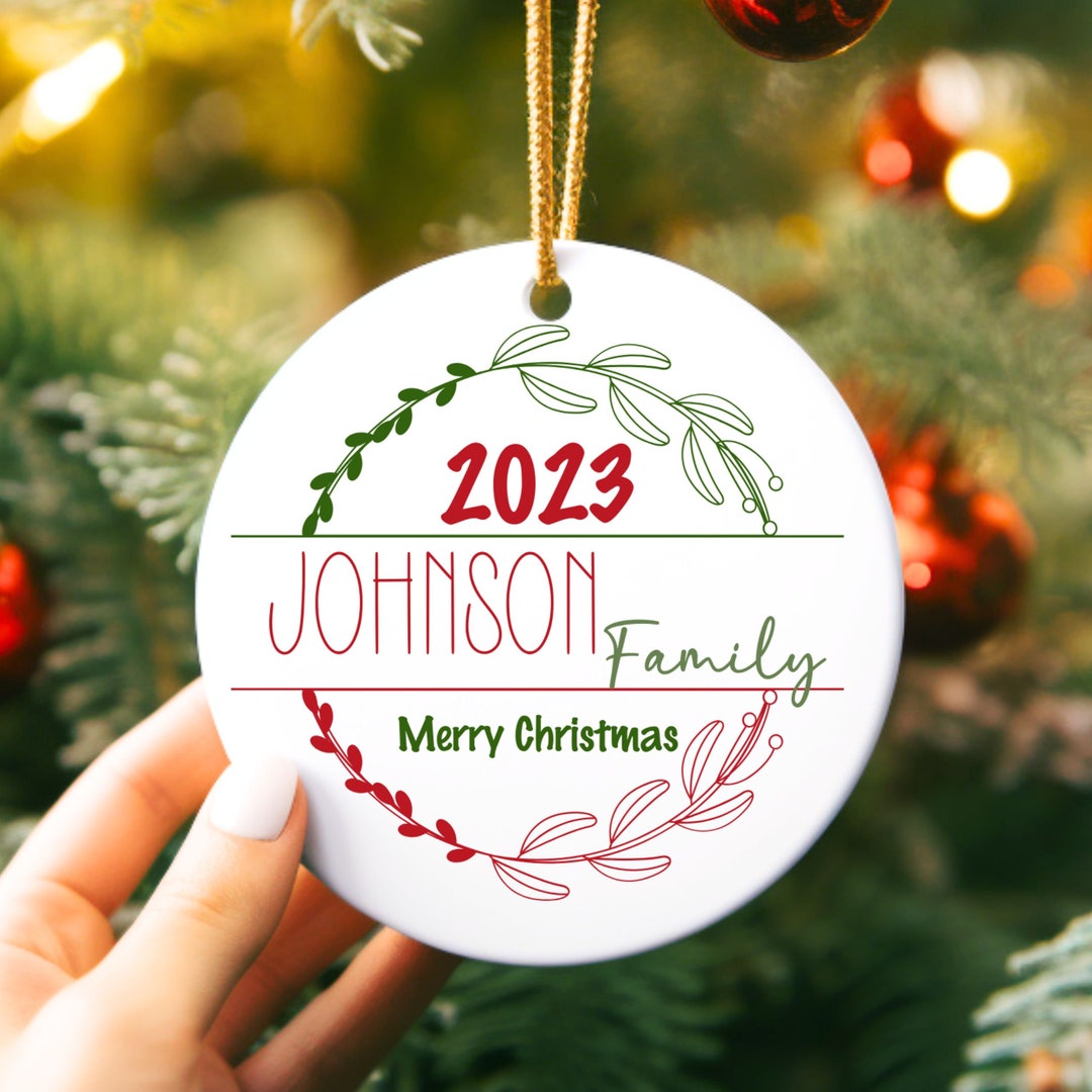 Personalized Family 2023 Ornament, Customized Family Name, Personal