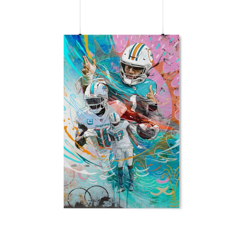 Tua Tagovailoa Tyreek Hill Jaylen Waddle POSTER Miami Etsy