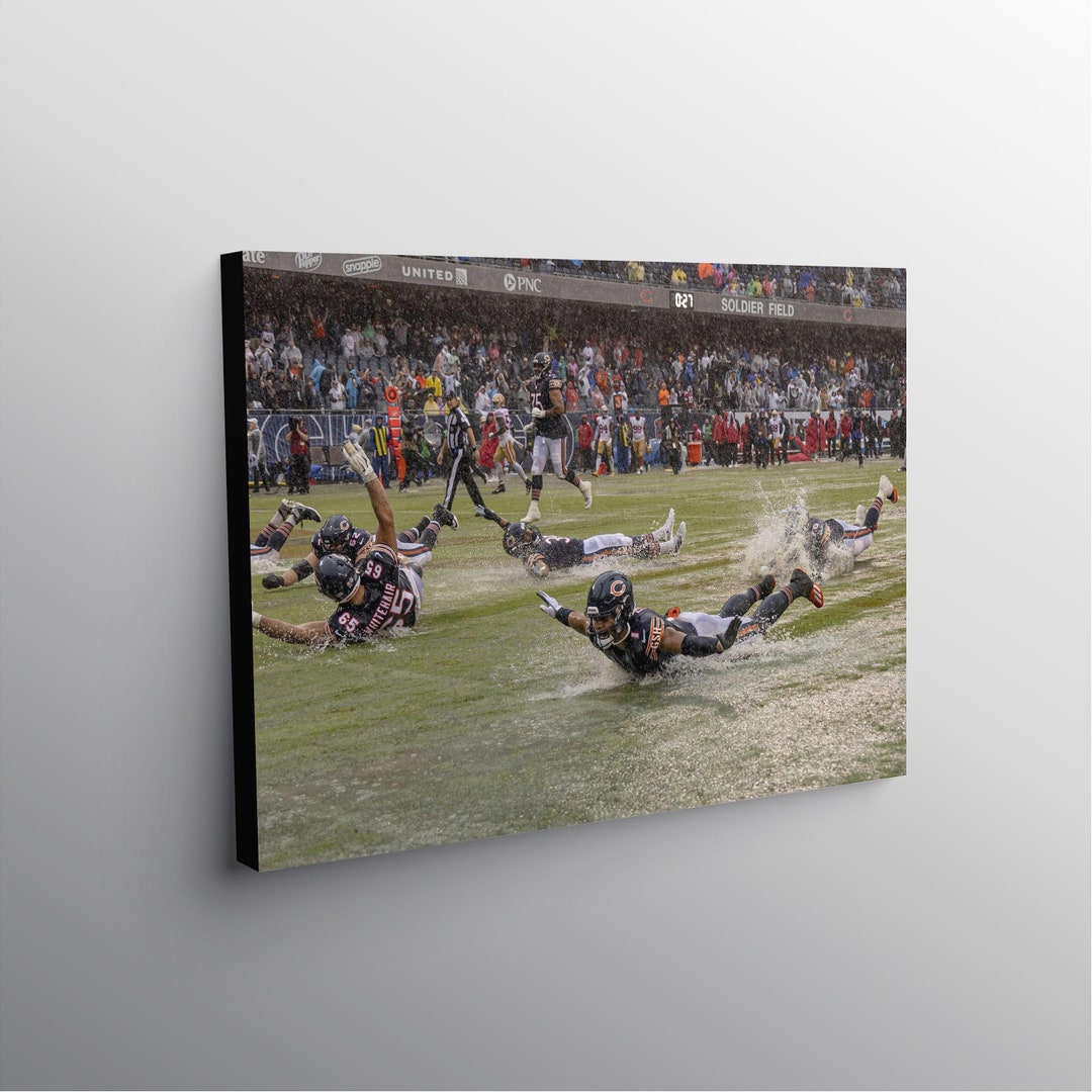 Chicago Bears Water Slide Sports Art Canvas Man Cave Etsy