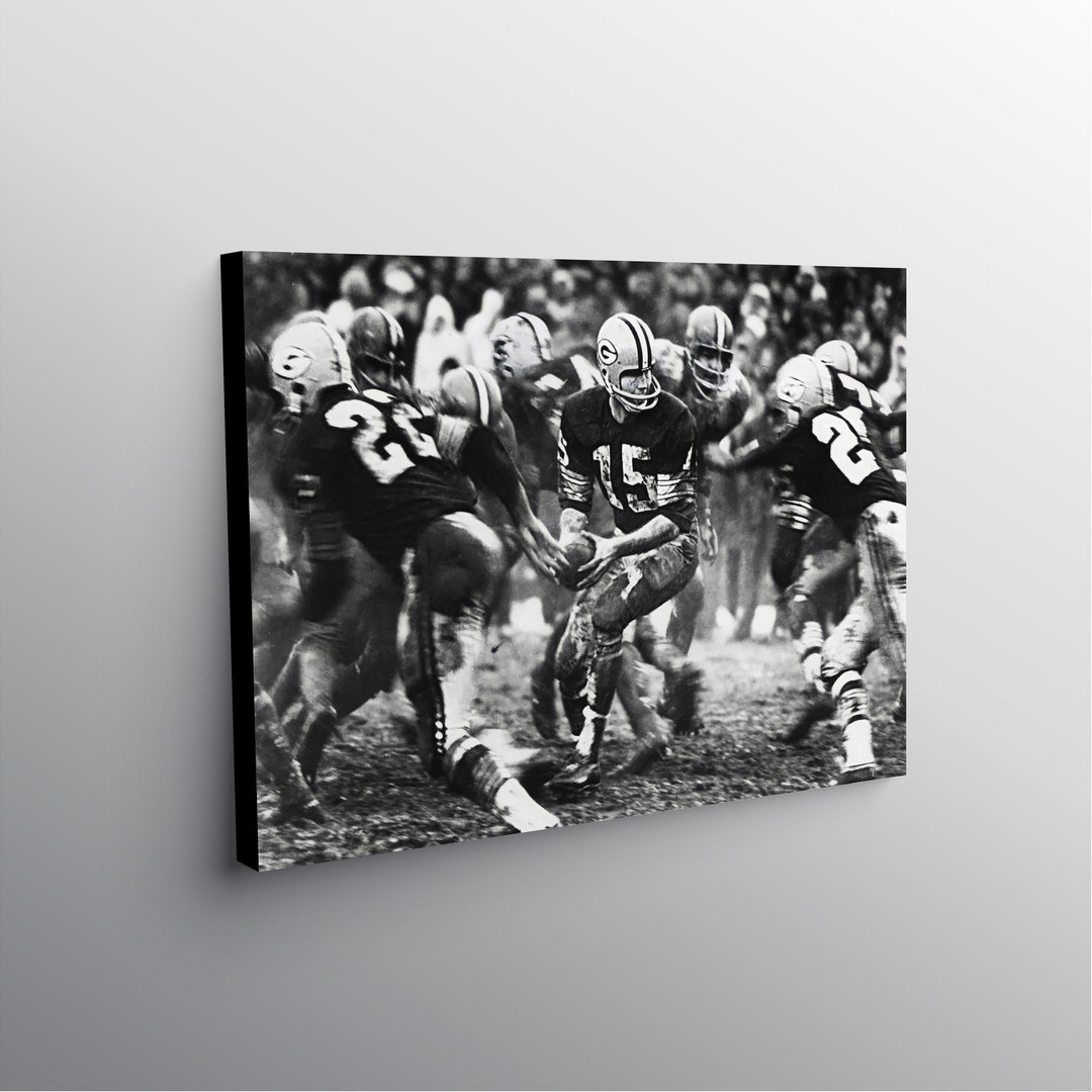 Bart Starr Vintage Packers Sports Art Canvas Art Canvas Man Cave Gift Office Wall Art Etsy