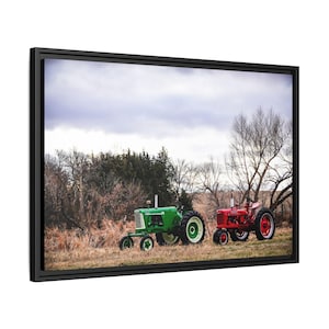 Oliver and Farmall Tractor Canvas Print, Rustic Home Decor, Farmhouse Art, Wall Hanging, Farmall H Oliver 770