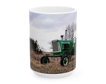 Vintage Oliver 770 Tractor Coffee Mug - Nebraska Farm Photo