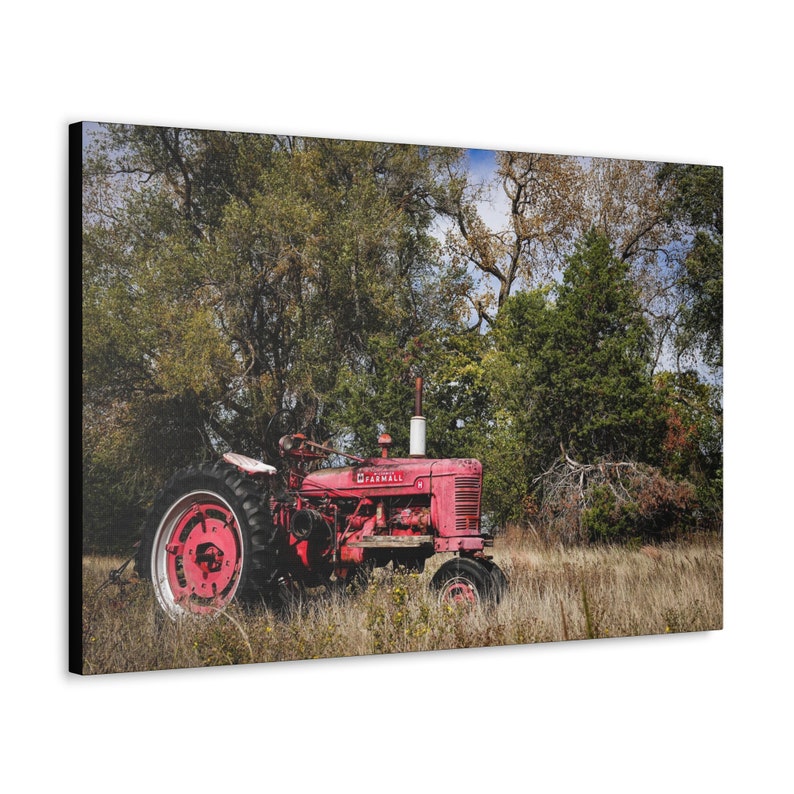 Old Farmall Tractor Picture Canvas Print Farmhouse Wall Art for Home or