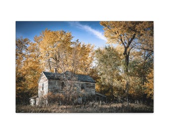 Abandoned Farmhouse Canvas Print Rustic Farmhouse Wall Art