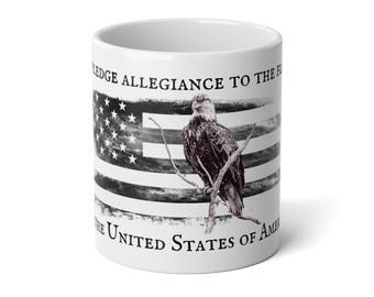 American Flag Bald Eagle Jumbo Coffee Mug - 20oz