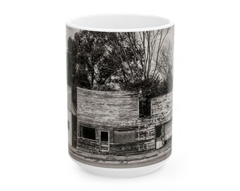 Nebraska Small Town Photography Coffee Mug - Rustic 15oz Cup
