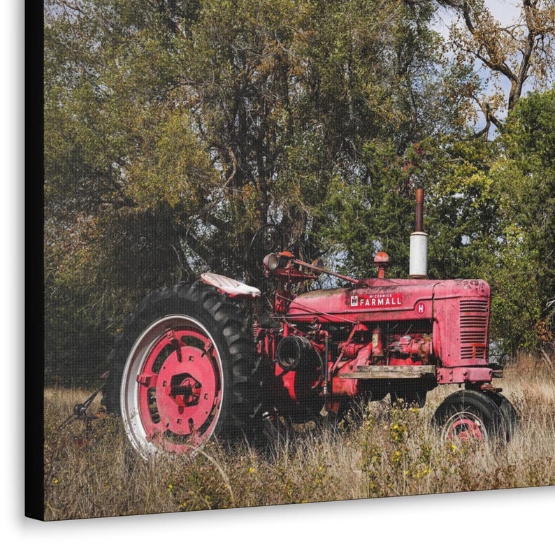 Old Farmall Tractor Picture Canvas Print Farmhouse Wall Art for Home or