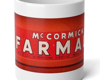 Farmall Jumbo Coffee Mug: International Harvester Vintage IH Decal (20oz)