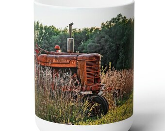 Farmall Tractor Coffee Mug: Nebraska Rural Scene, Gift for Farmer