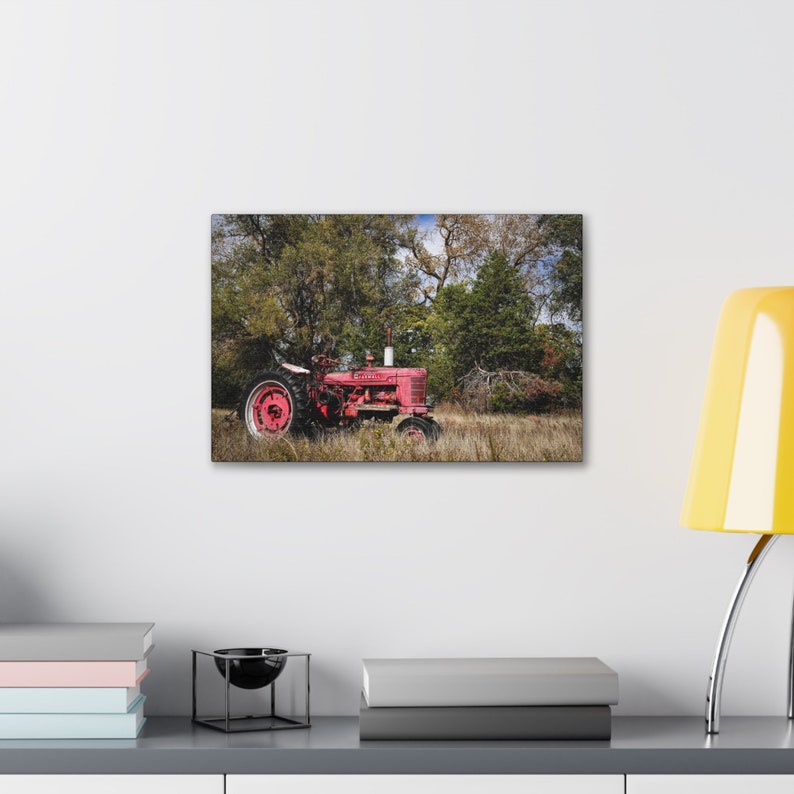 Old Farmall Tractor Picture Canvas Print Farmhouse Wall Art for Home or