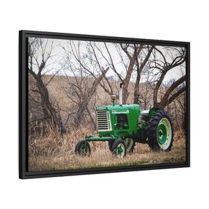 Oliver 770 tractor Rustic Home Decor Framed Canvas Farmhouse Art gift for Dad wall art Farm photography old tractor decor for mancave gift