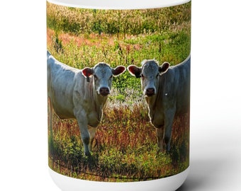 Cute cow picture coffee mug farmhouse coffee cup with cows