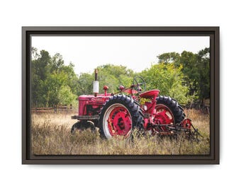 Farmall H Tractor Canvas Print: Rustic Farmhouse Wall Art