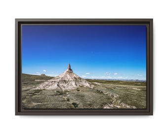 Impressão em tela de Chimney Rock: Arte paisagística rústica do oeste de Nebraska