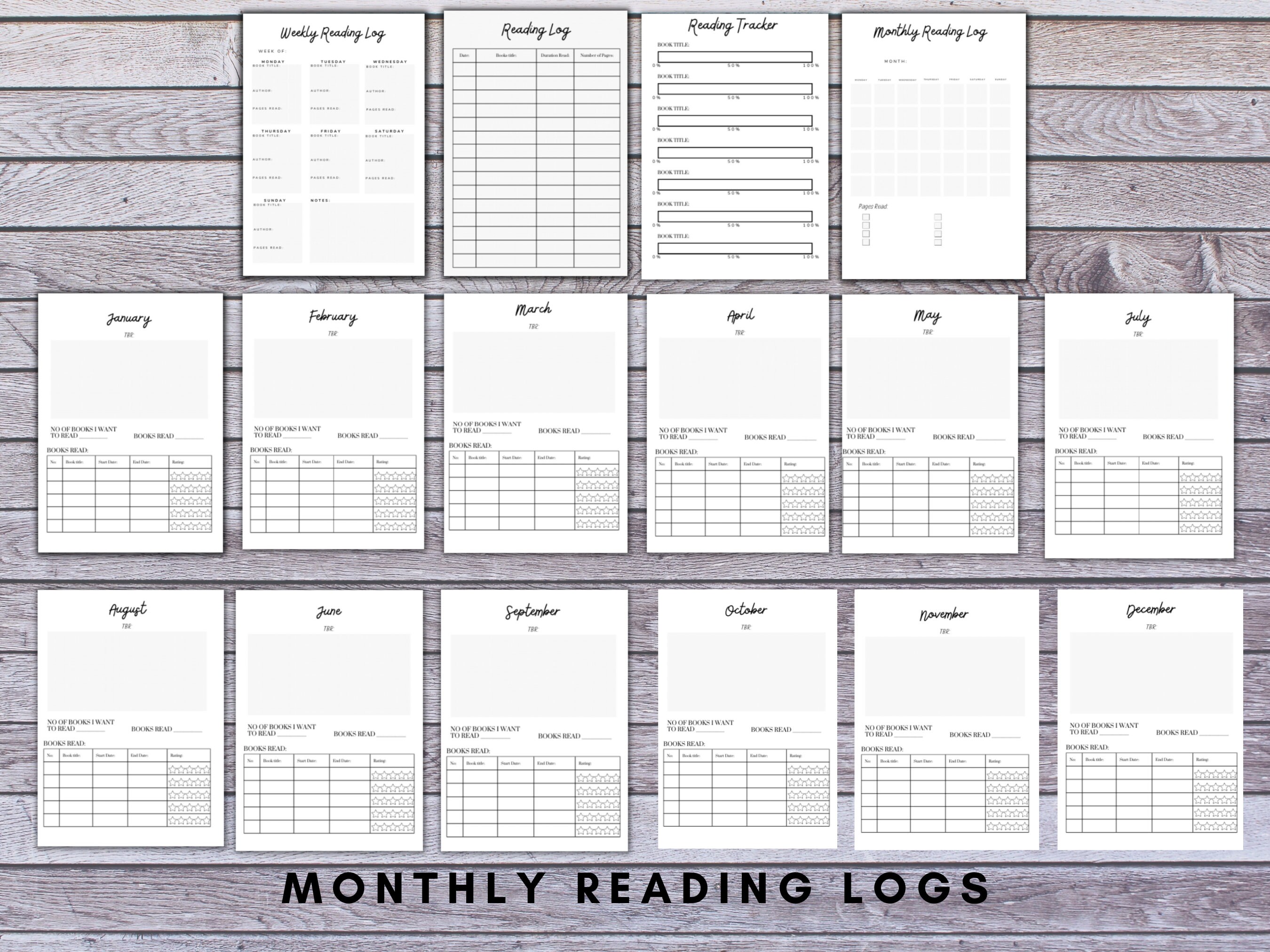 Printable Reading Planner, Printable Reading Log, Printable Reading ...