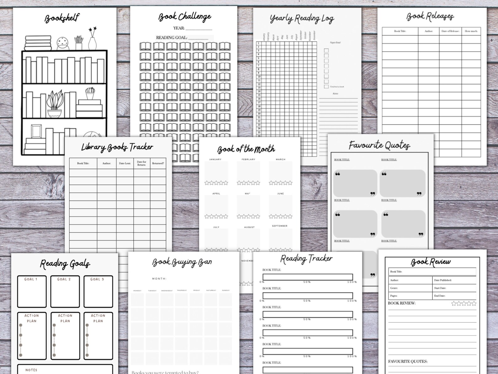 Printable Reading Planner Printable Reading Log Printable - Etsy